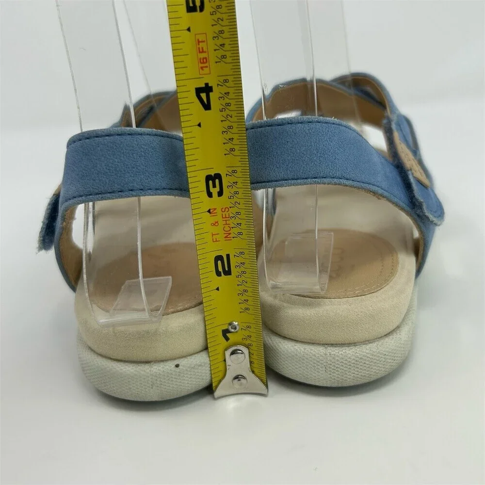 ECCO Women's Slingback Sandals Blue Crisscross Straps Hook & Loop Comfort US 6